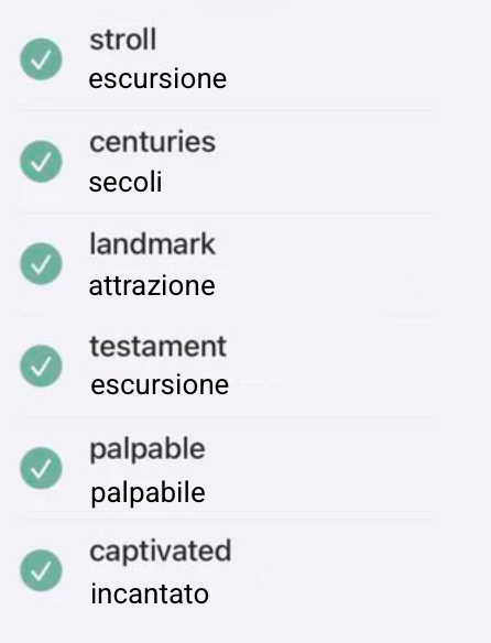 Word list extracted from a text