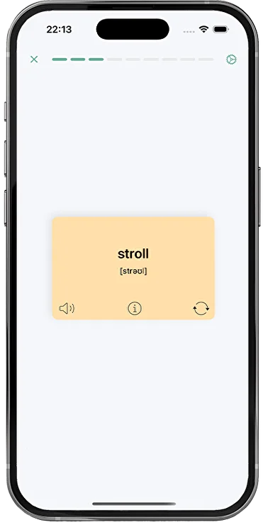 Flashcard and phrase exercises in My Words