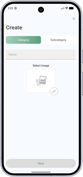 Create folder screen