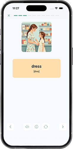 English vocabulary flashcards in My Words