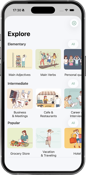 Ready-made vocabulary topics for travel and everyday situations