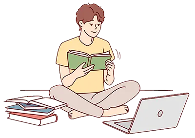 Student with a notebook