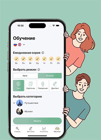 Интервальные повторения английских слов в My Words